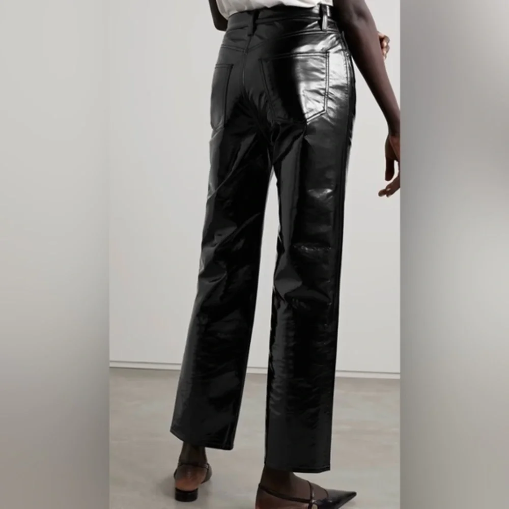 NWT Agolde Leather Black Pants - Picture 6 of 7